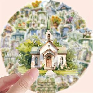 TEMU 50개 투명 무통증 탈착식 비닐 스티커 DIY 공예, 스크랩북, 저널, 노트북, 태블릿, 물병, 스케이트보드, 오토바이용 - 집, 꽃, 동물, 숫자, 글자 디자인 투명 데칼