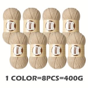 TEMU 예쁜 털실 뭉치 8개 세트, 100% 아크릴, 총 중량 400g, 손바느질 수공예품 직조용, DIY 지갑 수제 제작용, 부드럽고 피부에 친화적인 코바늘 스카프, 스웨터, 숄, 코트, 담요, DIY 재료 팩, DIY 지갑 만들기용