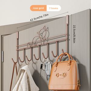 TEMU Musurjoy 1개 7개의 후크가 있는 문 뒤 정리함 - 욕실 액세서리, 왕관 모양, 스테인리스 스틸, 수건, 옷, 모자, 지갑 및 목욕 가운을 걸기에 완벽함!