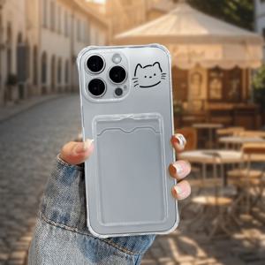 TEMU 고품질 투명 폰 케이스, 고양이 디자인, 아이폰 16, 15, 14, 13, 12, 11 프로 맥스 플러스, X, XR, XS 맥스, 7, 8 플러스, SE 시리즈와 호환 가능. 생일, 데이, 또는 소년 또는 소녀에게 선물로 적합.
