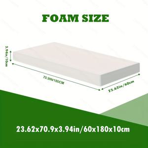 TEMU 1개 40 밀도 화이트 폼 좌석 쿠션, 실내외 사용 가능, 부드럽고 편안한 스펀지 패드, 벤치, 긴 의자, 기숙사 싱글침대, 보트 쿠션, 소파 및 좌석용, 파티오, 정원, 모든 날씨용 장면에 적합 (화이트) 야외 좌석 쿠션, DIY, 원하는 모양으로 자를 수 있음, 탄성이 좋은 성형성이 뛰어난 스펀지, 자유롭게 눌러서 구부리거나 비틀어도 변형 없음