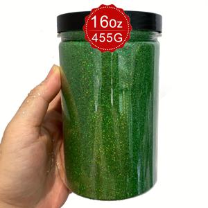 TEMU 육각 용기에 담긴 1파운드 반짝이는 녹색 글리터. 프로젝트, 네일 아트, 웨딩 장식, 파우더 코팅, 그리고 네일 아트 장식에 적합한 반짝이는 미세 입자 특징.