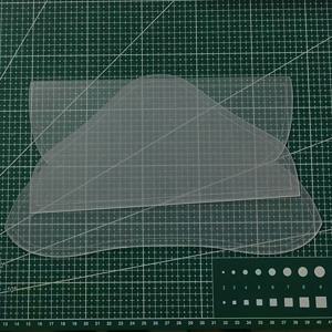 TEMU 패치워크 자를 위한 보호 투명 필름이 특징인 아크릴 재봉 템플릿 2개 세트. 공예 애호가 및 안경 파우치 제작에 적합합니다.