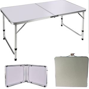 TEMU Dayplus 47인치 높이 조절 접이식 피크닉 테이블 - 휴대용 알루미늄 합금 경량 캠핑 테이블 (휴대 손잡이 포함), 3단계 접이식 디자인 (야외, 정원, 주방 및 사무실 사용)|캠핑테이블|캠핑의자|책상