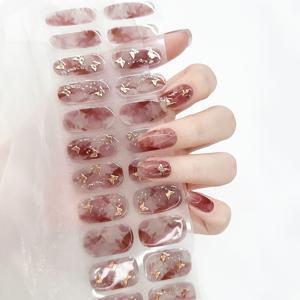 TEMU 패션 노베이크 젤 네일 스티커, 나비 호일 네일 아트 키트, 여성용, 여행과 파티에 완벽, 램프 필요 없음