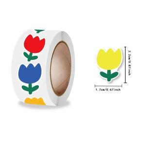 TEMU 500개 0.67*0.87인치 꽃 보상 스티커, 귀여운 카툰 꽃 포장 장식 스티커