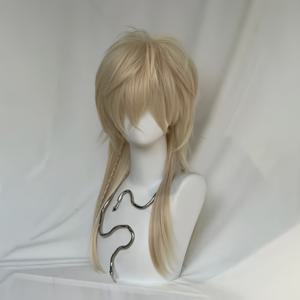 TEMU 긴 26인치 애니메이션 가발 - 라이트 골든 블론드 (블론드) 울프 테일, 털 빠짐 없는 풀 커버리지 합성 헤어 할로윈, 코스프레, 일상용 - 남녀 공용 파티 가발 - 간편한 관리 및 손상 없는 스타일링, 코스프레 액세서리, 만화 스타일 디자인, 안정적인 착용감 캡, 여성용 가발, 블론드 가발
