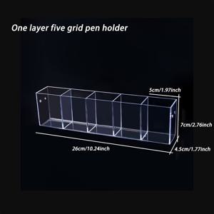 TEMU 1개 투명 아크릴 마커 펜 정리함 - 색상 코드 칸막이 포함 데스크탑 수납 랙, 학교, 사무실, 가정용 경량 및 내구성, 펜 홀더