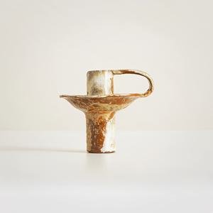 TEMU 수제 레트로 세라믹 캔들스틱, 가마 질감과 변형 기술, 내구성과 , 홈스테이 및 가정용, 따뜻한 분위기 조성에 적합