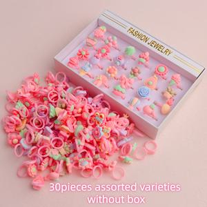 TEMU 10대를 위한 귀여운 만화 패션 Y2K 레진 반지 30개 세트입니다. 리본, 꽃, 딸기 디자인으로 매일 착용하기에 완벽하며, 파티 선물로도 좋습니다. 박스 없이 제공됩니다. 10대용.