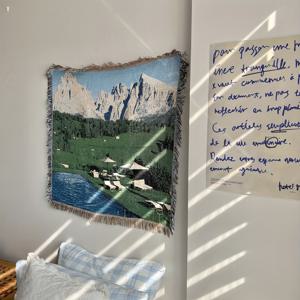 TEMU 세이저 알름 고원의 환상적인 풍경, 고원, 산, 스포츠호텔 손네 돌로미테스 이탈리아, 풍경 태피스트리 90X90cm