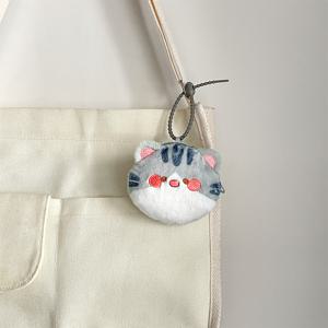 TEMU 1개 세련된 트렌디 카툰 블러쉬 고양이 동전지갑, 립스틱 파우치, 블루투스 이어폰 & 케이블 정리백, 친구 선물, 할로윈, 크리스마스 선물