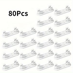 TEMU 80개 케이블 클립, 강력한 로프용 접착 와이어 클램프, 데스크탑용 케이블 정리 클립, 벽, 자동차, TV, 이더넷 케이블, 테이블 밑, 가정 사무실 및 작업 공간의 벽면 라인 관리에 적합