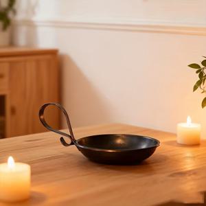 TEMU 1개 빈티지 주철 촛대 - 곡선 핸들이 있는 우아한 메탈 촛대, 결혼식, 파티, 크리스마스, 할로윈, 추수감사절 장식용 튼튼한 바닥 스탠드 - 소박한 홈 테이블 센터피스 선물, 테이블용 촛대, 파티 장식