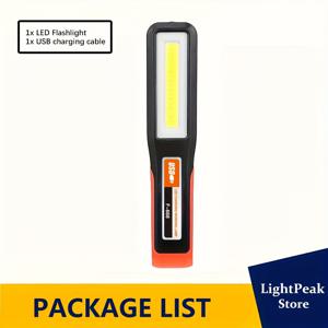 TEMU 휴대용 LED 및 COB 손전등으로, 접이식 및 회전 가능. USB 충전식 작업등이 특징이며, 후크 및 자석 부착이 가능하여 수리, 낚시, 캠핑에 적합한 경량 랜턴입니다.|캠핑랜턴