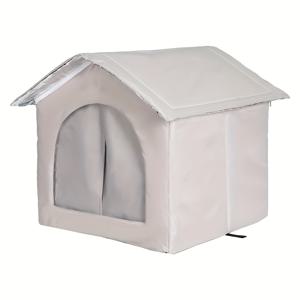 TEMU 여름/겨울철 야생 고양이용 야외 따뜻한 쉼터, 고양이 및 강아지 모두에게 적합, 사계절 사용 가능한 애완 동물 하우스/빌라 텐트, 야외 애완 동물 은신처, 야생 고양이 및 강아지용 따뜻한 둥지, 세척 가능한 야외 강아지 집.