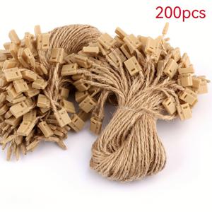 TEMU 200개 황마 로프 버클 잠금 라벨 | 7.87인치 보안 리테이너, 선물 가방, 가격표, 크리스마스 파티 장식용