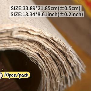 TEMU 10개 자연색 식물 섬유지 - 투명하고 튼튼한 아트, 캘리그라피, 저널링용 | 선물 포장지 | 전통 공예 | 수채화 & 혼합 미디어 아트, 종이 제작 용품