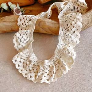 TEMU 베이지색 주름 레이스 롤 (신축성), 의류 재봉용, 드레스 장식, 핸드메이드 DIY, 옷깃 및 넥라인 장식에 완벽한 홀로우 레이스