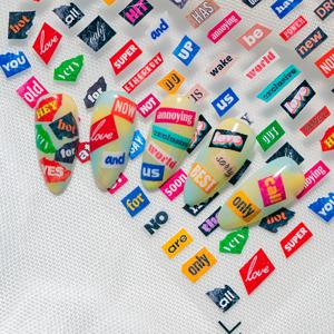 TEMU 레트로 아메리칸 네일 스티커 | 리리프 텍스처, Y2K 콜라주 스타일, 텍스트 조각, 일상 대화, 인터넷 트렌드 | 개인용, 빈티지 무광 마감, 자가용, 일회용