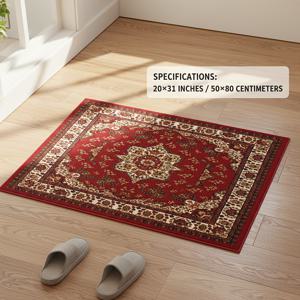 TEMU 럭셔리 페르시안 카펫 - 모든 스마트 호환, 플러시 두꺼운 파일, 미끄럼 방지 뒷면, 세탁기 사용 가능, 헤비듀티 850g/㎡, 거실, 침실 및 고트래픽 공간에 적합 - 보호 플로럴 패턴 (페르시안)