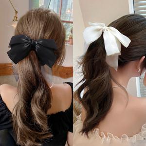 TEMU 2개 세트 여성용 리본 헤어 클립, 중형 포니테일 머리핀, 바나나핀 헤어핀, 번 머리 헤어클로 집게핀, 업스타일 헤어 액세서리