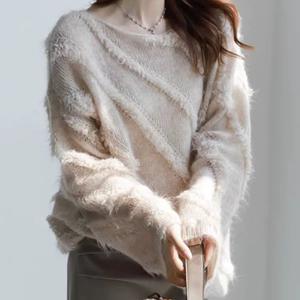 TEMU 세련되고 아름다운 디자인 여성 소프트 왁스 스웨터, 우아한 감성 탑