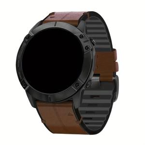 TEMU 1개 합성 가죽 시계 밴드, 폴딩 버클, 퀵핏 22mm 26mm, 실리콘 라이닝, 방한, 가민 페닉스 8/8X, E, 쿼틱스 7/7X, 6/6X, 5/5X, 에픽스 2세대, 엔듀로 3 - 47 51mm 시계에 적합