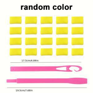 TEMU QQ 롤 20개입 웨이브 없는 컬링 도구, 사용하기 쉬움, 스타일링에 적합, 남녀 모두 긴 머리용 헤어 도구 - 자연스러운 스타일링, 푹신한 웨이브, 볼륨감 있는 텍스처