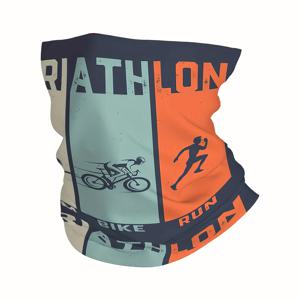 TEMU 트라이아톤 프린트 목 가이터 - 수영, 자전거, 달리기용 통기성 폴리에스터 목 마스크 - 야외 활동, 가족 모임 및 휴일 행사에 이상적 - 남녀 공용 디자인, 기계 세척 가능, 스포츠 목 가이터 | 스포티 목 가이터 | 내구성 있는 목 가이터