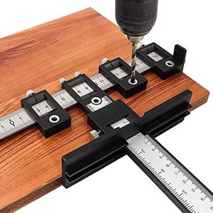 TEMU 블랙 캐비닛 하드웨어 지그 도구 - 문과 서랍에 핸들 노브를 설치하기 위한 조절 가능한 펀칭 위치 지정 드릴 템플릿 가이드, 금속 재질, 전기 필요 없음, 완벽한 아버지의 날 선물, 캐비닛 하드웨어 도구 | 조절 가능한 드릴 가이드 | 금속 구조, 캐비닛 하드웨어 도구