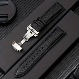 TEMU 캐주얼 소프트 합성가죽 워치밴드 - 나비버클 패션 남녀공용 리치 그레인 시계줄 20mm 22mm