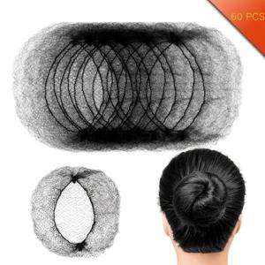 TEMU 60개 식품 서비스 직원용 투명 나일론 헤어넷, 주방 헤어 메쉬 캡, 20인치, 블랙/딥 브라운, 헤어넷, 빵망