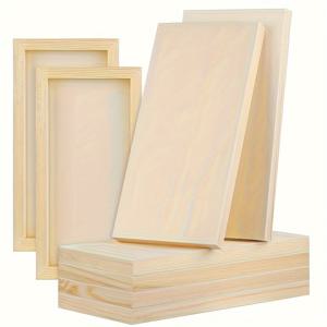 TEMU 4pcs 파인우드 아트 패널, 12x6 인치 빈 표면, 0.8 인치 두께의 튼튼한 나무 판지로 그림, 그림 및 공예에 적합, 예술가 및 취미가 있는 사람들에게 이상적인 선물 - 크리스마스, 할로윈, 추수감사절, 공예 용품|장식 나무 패널|자연 나무 마감, 공예용 나무 슬라이스