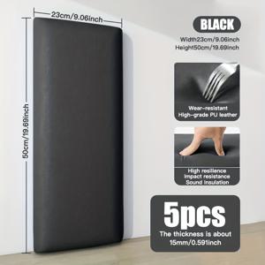 TEMU 헤드보드용으로 디자인된 회색, 흰색, 파란색의 5개 자체 접착식 벽 패널 세트입니다. 방음 및 충돌 방지 기능이 있으며, 접착제 없이 제거할 수 있어 장식에 이상적입니다. 고품질 가죽 소재로 제작되었습니다.