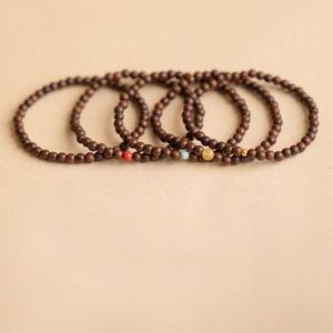 TEMU 1개 레트로 스타일 금색 백단향 팔찌, 리프트 그레인 원형 묵주 백단향 팔찌, 남녀 공용