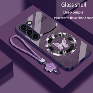 TEMU 휴대폰 케이스 - 다양한 색상의 나비 패턴과 스트랩이 있는 커플 휴대폰 케이스, 삼성 갤럭시 A31/A32/A33/A34/A51/A52/A53/A54/A55/A56/A70/A71/A72/A73/노트 10/노트 20/노트 8에 적합.|핸드폰스트랩