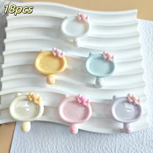 TEMU 18개 세트 파스텔 고양이 미러 - 귀여운 고양이 폰 케이스 장식, DIY 공예용, 스크랩북, 주얼리 만들기 - 생일파티 , 레진 고양이 눈 장식 액세서리, 고양이 소품, 스크랩북 용품, 화려한 디자인, 광택 마감
