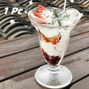 TEMU 1/4개 딸기 파르페 보울, 디저트 컵 주스 컵 밀크티 인스 밀크쉐이크 차가운 음료 선데이 컵, 데이, 추수감사절, 졸업식, 여자친구를 위한 디저트 보울, 우아한 디저트 글라스