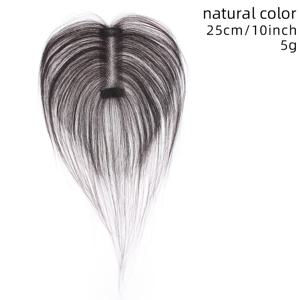 TEMU 여성용 플러피 상단의 가발, 흰머리 커버용 얇은 인모 소재, 볼륨 증가 및 앞머리와 헤어피스로 흰머리 가림