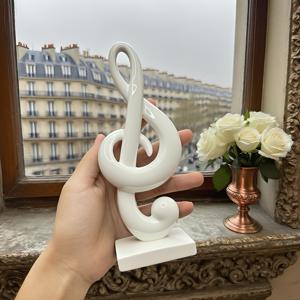 TEMU 1개 우아한 트레블 클레프 장식 조각상 - 음악 상징 레진 피규어, 거실 및 음악 스튜디오용 홈 데코, 음악 교사, 음악가, 학생을 위한 선물