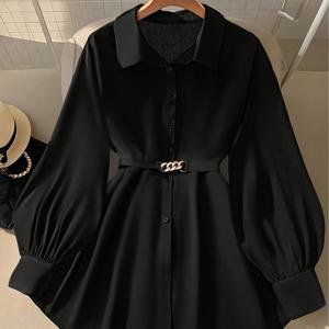 TEMU 플러스 사이즈, 플러스 사이즈 패션 라펠 타이 노치 칼라 셔츠, 가을과 겨울에 적합