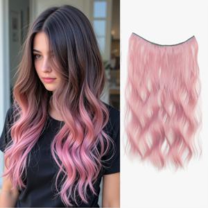 TEMU 컬러풀 블리치드 헤어 익스텐션, 초슬림 초경량 컬, 원피스 투명 무봉제 헤어 더블링 및 스티칭 피스