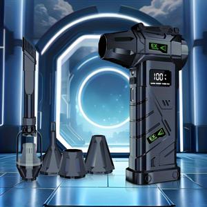 TEMU XZXY EX-01 [2026 업그레이드] 무선 차량용 드라이어 에어 블로워 터보 제트 블로워, 150,000 RPM 전동 먼지 제거기, 눈, 낙엽 제거, 먼지 청소, PC 청소 및 냉각에 적합. 휴일 및 크리스마스 선물로 완벽합니다.