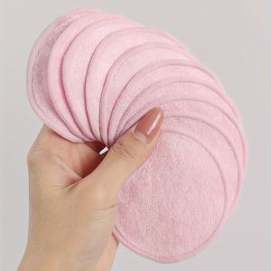TEMU 8/10개 메이크업 리무버 패드, 담그기만 하면 빠르게 메이크업을 제거할 수 있으며, 메이크업 리무버 워터 및 페이셜 클렌저와 함께 사용하여 깊은 클리닝도 가능합니다. 세탁기로 세탁하여 재사용 가능합니다