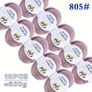 TEMU 호주 양모 원사 10개입 (각 팩 무게 500g), 70% 호주 양모 + 30% 방매듭 섬유 - 스웨터, 가디건, 스카프, 모자, 보온 의류 및 공예용 - 다양한 색상 제공