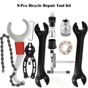 TEMU 자전거 후면 카세트 제거 도구, 체인 렌치, 카세트 바텀 브래킷 풀러, 테일 훅, 스피닝 카세트 제거 도구, 스틸 와이어 조정 도구