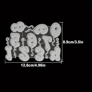 TEMU 오리지널 러블리 생일 숫자 풍선 금속 커팅 다이, 스크랩북 종이 공예 몰드 DIY 스탬핑 스티커 장식용 웨딩 & 생일