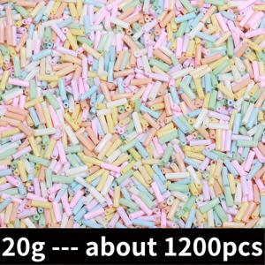 TEMU 1200개 2x6mm 튜브 유리 비즈 - 파스텔 마카롱 컬러 믹스 루스 스페이서 비즈, DIY 액세서리 제작용, 팔찌 & 목걸이 및 가방 장식 (20g), 보석 만들기 공예 재료, 플레이풀 디자인