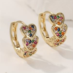 TEMU 클래식한 구리 공예가 여성 패션용으로 제작된 큐빅 지르코니아 귀걸이